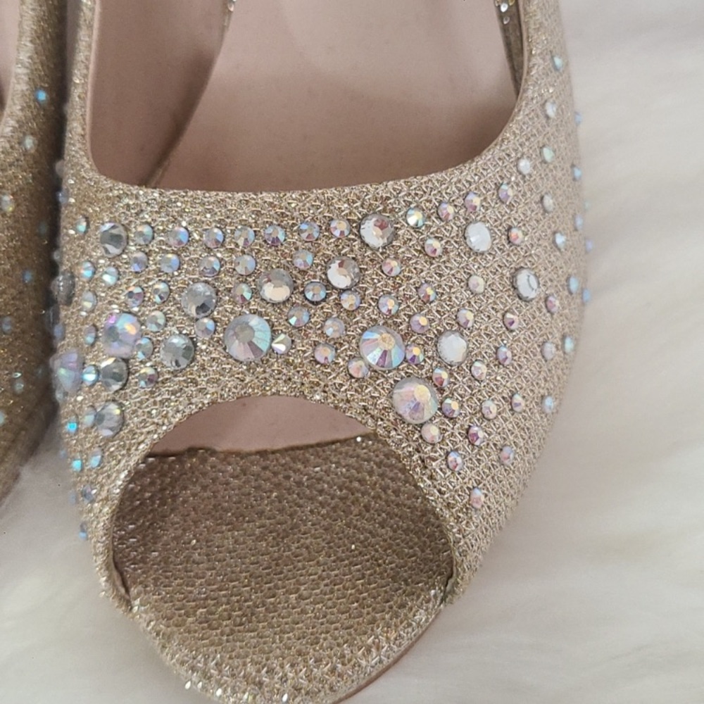 De Blossom Collection Sparkling Gold Shoes